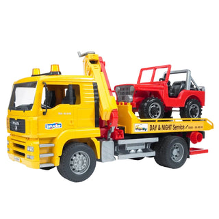 Bruder MAN TGA Tow Truck with Cross Country Vehicle