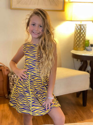 Belle Cher Tiger Striped Athletic Dress