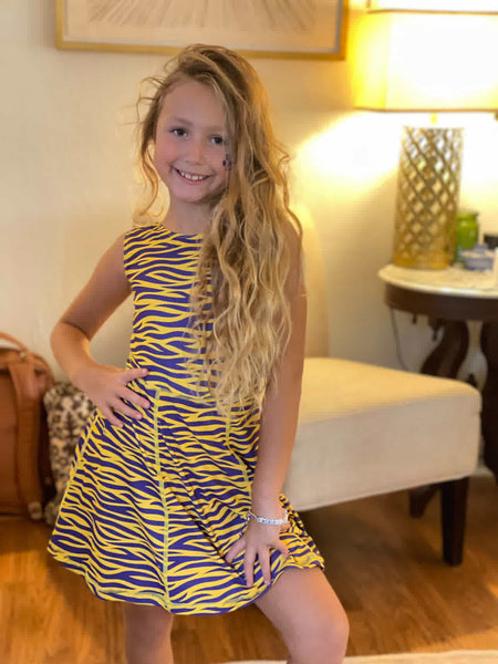 Belle Cher Tiger Striped Athletic Dress