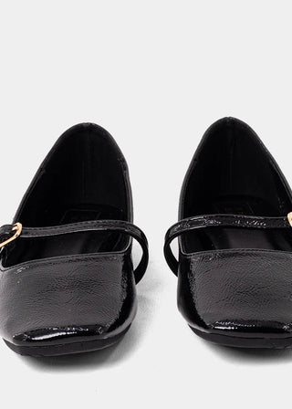 Kids Adele Mini Patent Leather Shoes - Black Crinkle