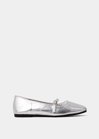 Kids Adele Mini Patent Leather Shoes - Sterling Silver