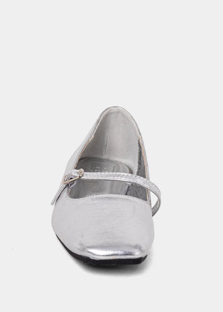 Kids Adele Mini Patent Leather Shoes - Sterling Silver