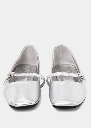 Kids Adele Mini Patent Leather Shoes - Sterling Silver