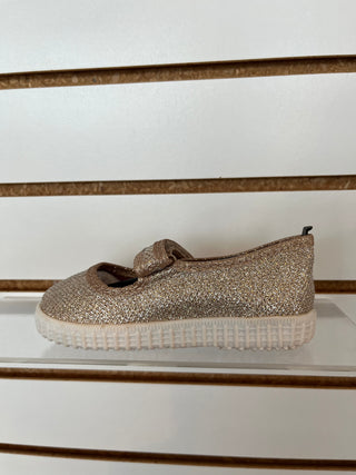 Kimey Rose Gold Sparkly Mary Jane Shoes