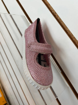 Kimey Pink Sparkly Mary Jane Shoes