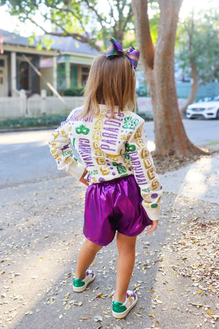 Belle Cher All Things Mardi Gras Sequin Sweatshirt