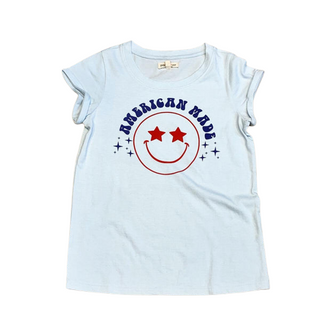Paper Flower American Made Smiley Face Tee