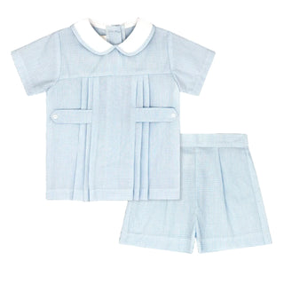 Andrew Short Set - Baker Blue Minigingham