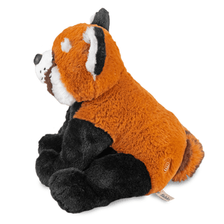Fahlo The Dash red panda plush side view with striped tail