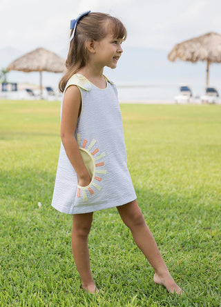 Zuccini Blue Seersucker Sun Blythe Dress