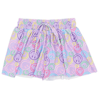 Azarhia Butterfly Shorts- Lavender Smiley