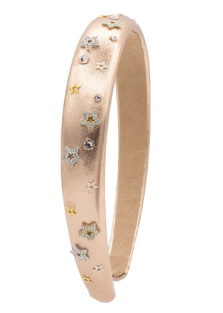 Bari Lynn Crystallized Metallic Star Charm Thin Headband