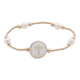 Versible Tap To Pray Survivor Series Beloved gold beaded bracelet