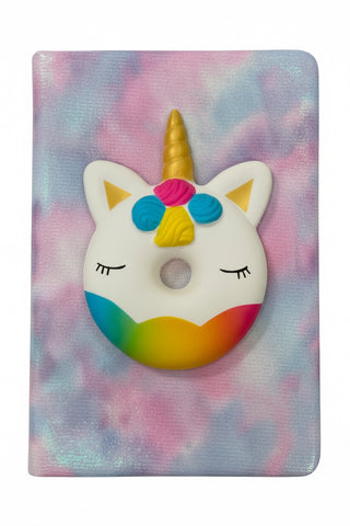 Bari Lynn Squish Journal- Water Color Unicorn Donut