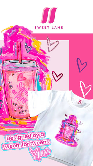 Sippin' on Pink Custom Art Tee