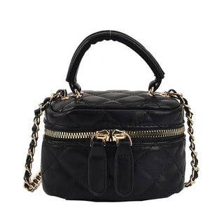 Mini Quilted Crossbody Purse - Black