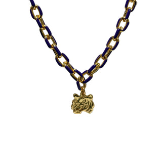 Purple Tiger Head Ezzy Necklace