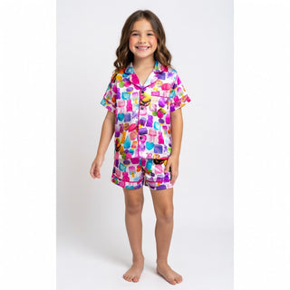 Kids Cute Needoh 2Pc Silky Satin PJ Set