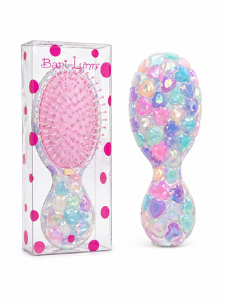 Small Crystal Heart Hair Brush