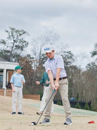 Youth Caddie Golf Range Polo - Pink/Blue