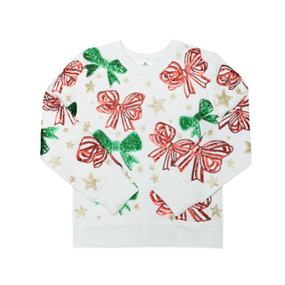 Belle Cher Kids' Old Fashioned Christmas Bows Sweatshirt & Skort Set
