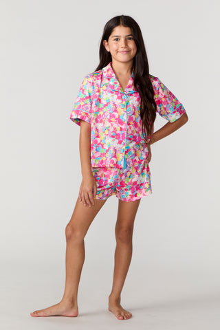 Sunshine Society Confetti 2-Piece Silky Pajama Set