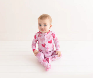 Posh Peanut One Piece Daisy Love Zippered Footie