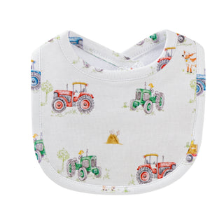 Baby Club Chic Tractor Time Printed Pima Bib