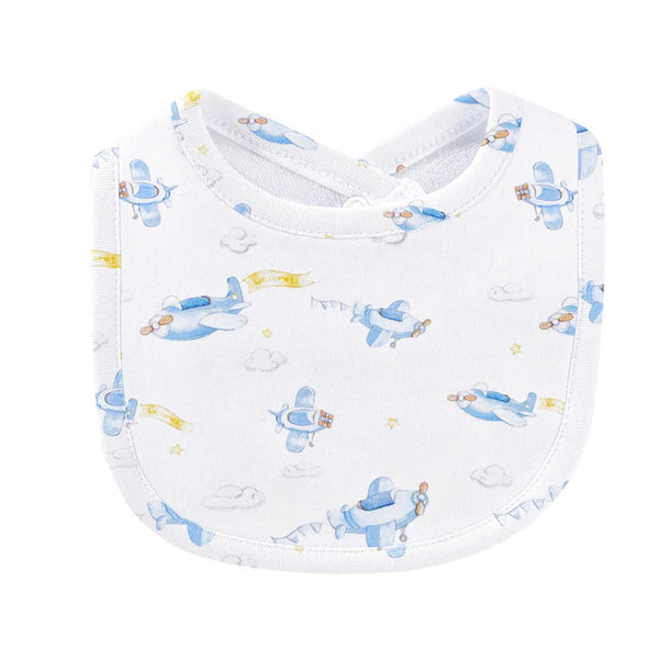 Baby Club Chic Watercolor Printed Bib - Sky Adventures