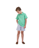 Busy Bees Polo Shirt Green Chambray