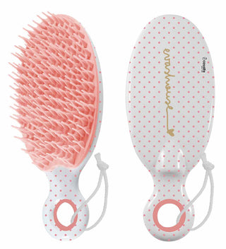 Eva's House Detangle and Drain Hairbrush w strap - Baby Pink