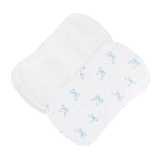Baby Club Chic Blue Pretty Bows Burp Cloth Set