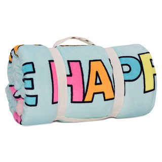 iScream Be Happy Plush Sherpa Blanket