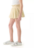 Cream Plisse Shine Tiered Skort