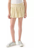 Cream Plisse Shine Tiered Skort