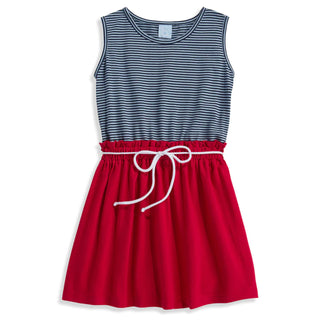 Bella Bliss Blue/Navy Striped Red Skirt Jersey Bayview Beach Dress