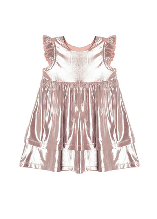 Shine Bright Pink Flutter Sleeve Dress