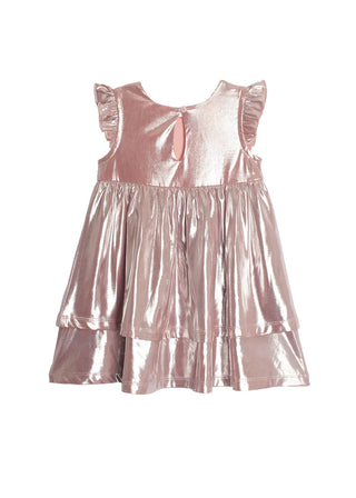 Shine Bright Pink Flutter Sleeve Dress