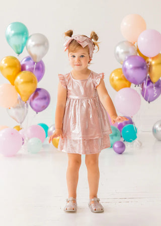 Shine Bright Pink Flutter Sleeve Dress
