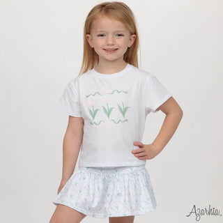 Azarhia Gathered Skort - Easter Tulips