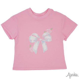 Azarhia Big Bows Boxy Light Pink Tee