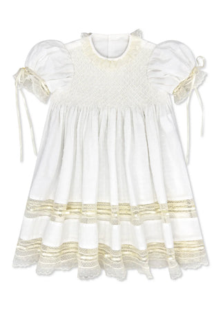 Margaret Daygown - White Swiss Dot with Ecru Lace