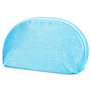 iScream Blue Rhinestone Oval Cosmetic Bag