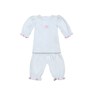 Zuccini Kids White Knit Bow Eleanor Bloomer Set