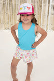 Azarhia Neon Bows Printed Trucker Hat on Youth Metallic Lavender
