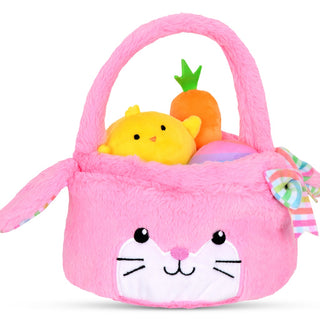 IScream Bunny Basket Plush Set