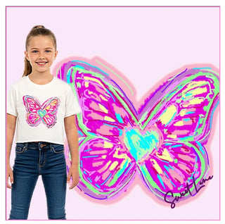 White Butterfly Custom Art Tee