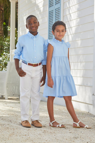 Little English Tiered Charleston Dress - Blue