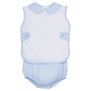 Little English Blue Gingham Diaper Set