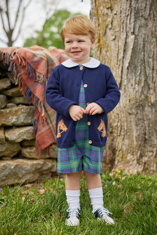 Little English Navy Intarsia Horse Sweater